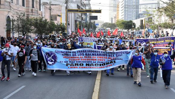 En el caso de Lima, la marcha del gremio de construcción civil se realizará de 2 p.m. a 6 p.m. Los participantes se dirigirán a la sede del Ministerio del Interior (Mininter). (Foto: FTCCP/Facebook)
