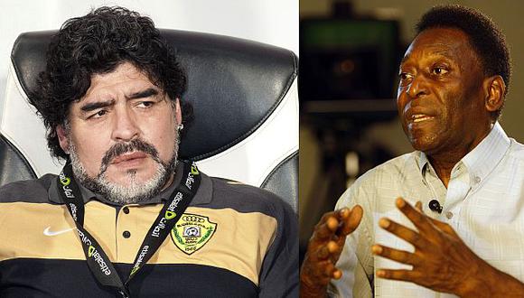 Maradona y Pelé discuten por quién es el mejor futbolista del mundo. (AP/Reuters)
