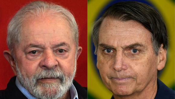 Lula da Silva y Jair Bolsonaro disputarán la segunda vuelta presidencial en Brasil este 30 de octubre. (Fotos: AFP).