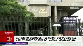 San Isidro: delincuentes roban equipos de la oficina de local de la Comunidad Andina