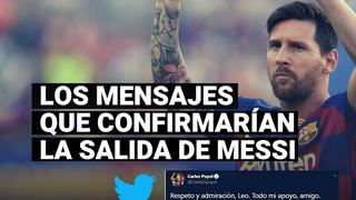 Los mensajes en redes sociales que confirmarían la salida de Lionel Messi del Barcelona