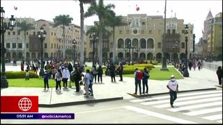 Plaza de Armas de Lima es reabierta tras permanecer cerrada varios meses