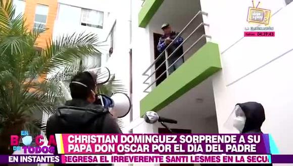 Christian Domínguez se conmueve hasta las lágrimas al llevarle una sorpresa a su papá por el Día del Padre. (Foto: Captura)