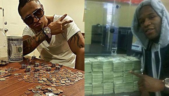 Jonathan Maicelo se luce con sus millones a lo Floyd Mayweather. (Facebook)