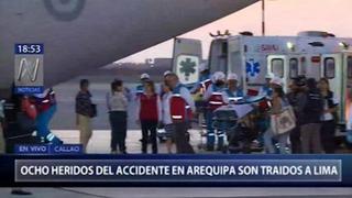 Evacuan en avión ambulancia a 8 heridos del accidente en Arequipa 