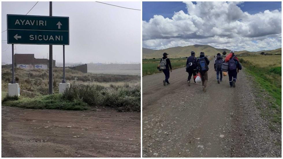 Pobladores de Huancavelica tienen varios días caminando en busca de regresar a su tierra. (Fotos: Tommy Navarro Arana)