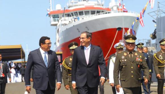Vizcarra resaltó el arribo del BAP Carrasco, buque oceanográfico, que regresó de una travesía de 99 días (Foto: Presidencia de la República)