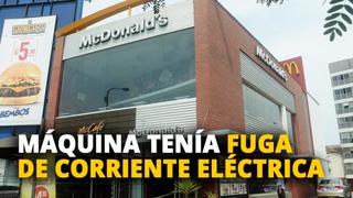 McDonald’s: informe pericial determina que máquina de gaseosa tenía una fuga de corriente eléctrica [VIDEO]