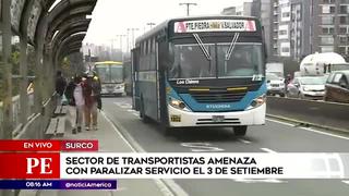 Transportistas amenazan con paralizar servicio este jueves 3 de septiembre
