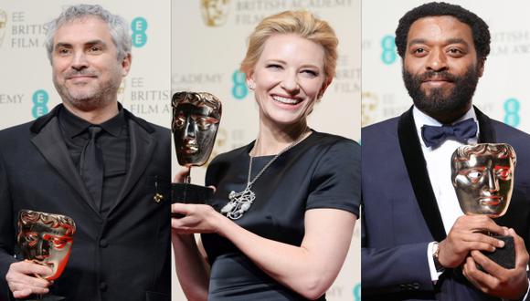 Alfonso Cuarón, Cate Blanchet y Chiwetel Ejiofor, algunos ganadores de la noche. (Agencias)