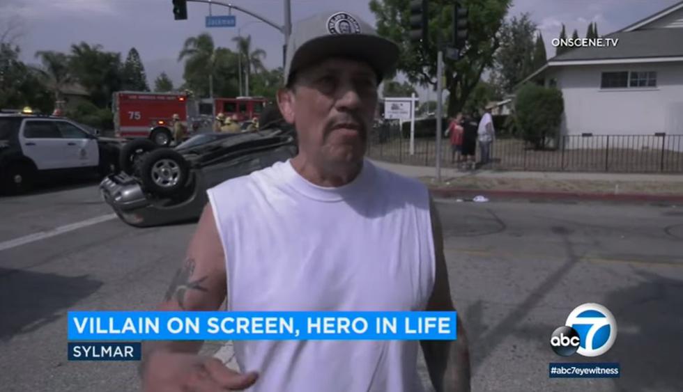 Danny Trejo rescató a bebé atrapado en vehículo tras accidente automovilístico en Estados Unidos. (Foto: Captura de video)