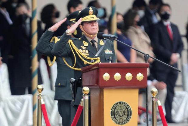 Police General Javier Gallardo Mendoza, who was Commander General of the PNP, replaced César Cervantes.  (Photo: Lino Chipana Obregón / @photo.gec)
