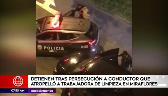 Chofer César Augusto Valencia Carrasco fue detenido luego de una persecución. (Captura: América Noticias)