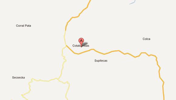 Quispe regresaba del aniversario de la localidad de Coyllurqui, en Cotabambas. (Google Maps)