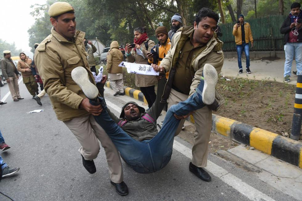 India era escenario este viernes de nuevas manifestaciones contra la ley sobre ciudadanía. (AFP)