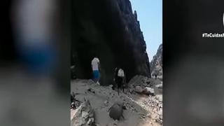 Bombero cayó de acantilado de 25 metros cuando practicaba rápel y sobrevive de milagro [VIDEO]