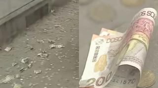 Fieles de Santa Rosa de Lima lanzan billetes de S/ 200 en ermita [VIDEO]