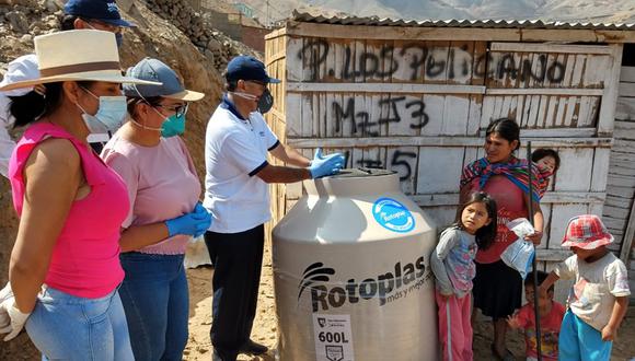 Familias vulnerables de los distritos de Comas, San Juan de Lurigancho y San Antonio de Huarochirí se verán beneficiadas con la donación de tanques.(Foto: difusión)