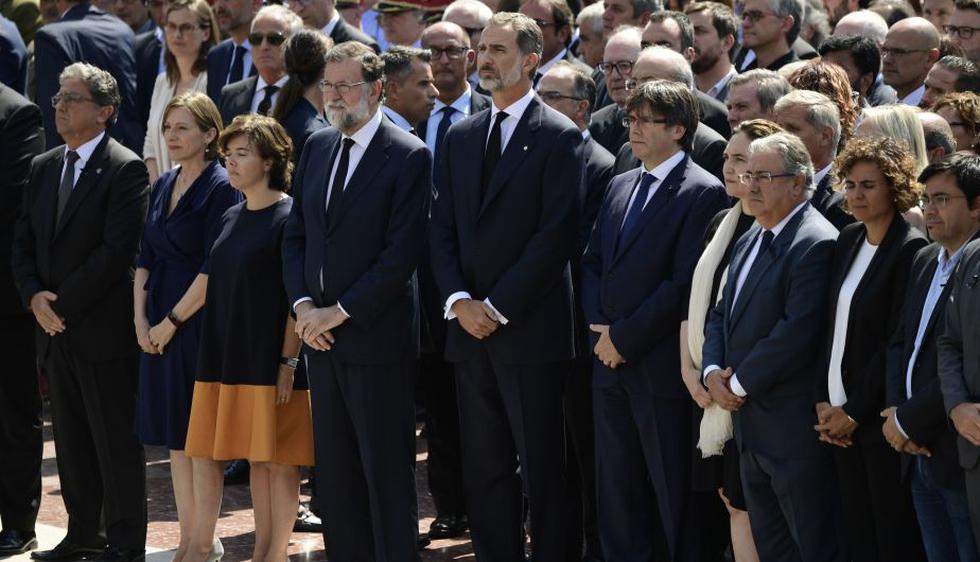 El Primer Ministro de España, Mariano Rajoy, participó de un minuto de silencio como señal de duelo por las víctimas del atentado terrorista en Barcelona. (AFP)