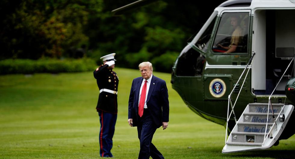 El presidente de los Estados Unidos, Donald Trump, llega desde Camp David a la Casa Blanca en Washington. (REUTERS/Eric Thaye).