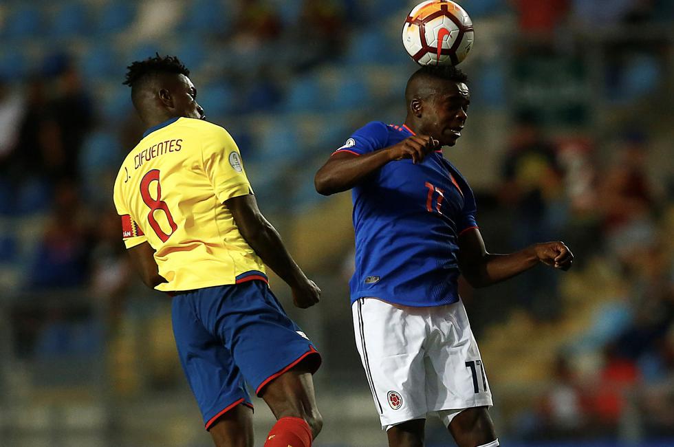 Colombia empató 0-0 contra Ecuador por el hexagonal final del Sudamericano Sub 20. (AFP)