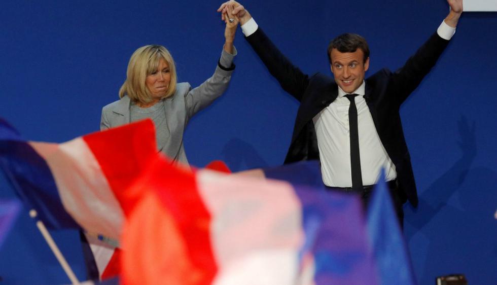 "Sin ella no sería quien soy", dijo Macron sobre su esposa. (Foto: Reuters)