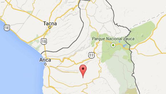 Ubicación del epicentro del sismo sentido en Tacna. (IGP)