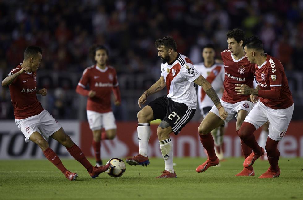 River Plate igualó 2-2 ante Inter por la Copa Libertadores. (Foto: AFP)