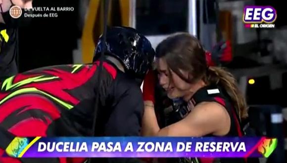 Ducelia Echevarría sufre ataque de pánico en "Esto es guerra". (Foto: Captura América TV).