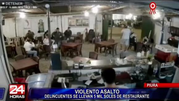 Piura: Delincuentes asaltan restaurante y se retiran caminando con S/ 5 mil soles (Panamericana)