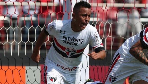 Christian Cueva marcó un gol con Sao Paulo y celebró bailando de samba. (USI)