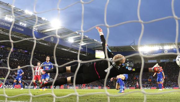 Atlético venció al Leicester por un marcador global de 2-1 y clasificó a la semifinales de Champions League. (Reuters)