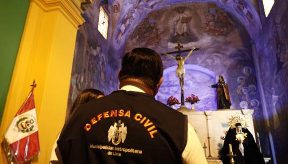 EN ALERTA. Defensa Civil informó que la Basílica de la Veracruz es una de las que presenta alto riesgo. (Nancy Dueñas)