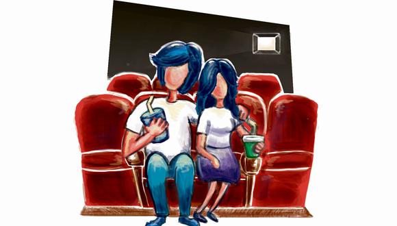 Una pareja va al cine y, de pronto, pelea