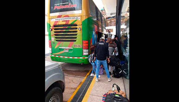 El operativo de los agentes antidrogas se realizó en el terminal de la empresa de transportes “Palomino” en Cusco.
