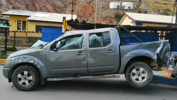 Así quedó el vehículo de la Sucamec tras sufrir el accidente.