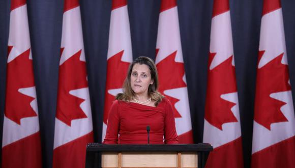 Freeland reiteró hoy que Canadá se vio obligada a detener a Meng para cumplir con sus obligaciones internacionales. (Foto: AP).