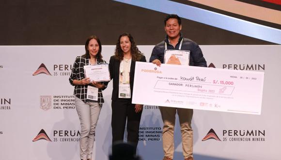 Los emprendedores fueron premiados durante la ceremonia de clausura de PERUMIN 35 Convención Minera, en Arequipa.