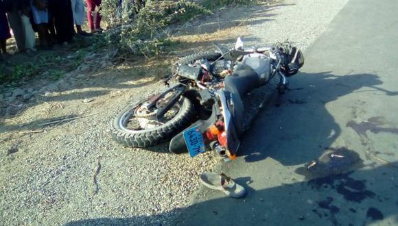 Las tres víctimas mortales viajaban en la moto. (PNP)