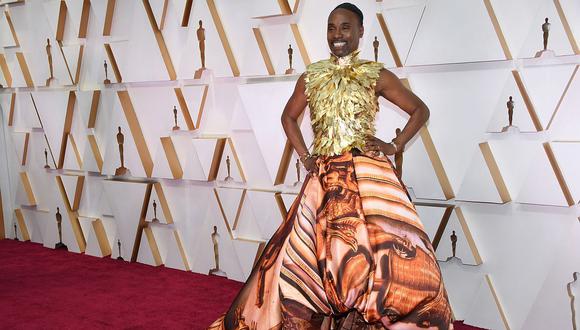 Oscars 2020: Billy Porter sorprendió con su extravagante vestido durante la alfombra roja. (Foto: AFP)