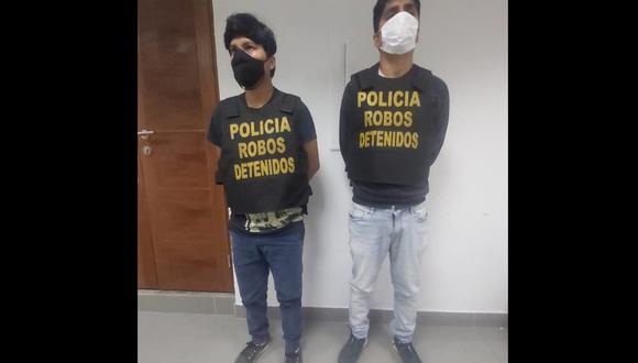 Estos sujetos fueron detenidos en flagrancia por agentes de la Dirincri. (Foto: Policía Nacional)