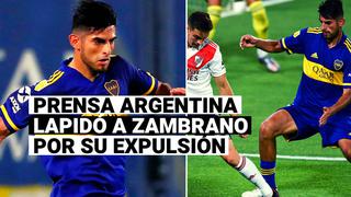 Carlos Zambrano: los medios argentinos cuestionaron al defensa peruano por su expulsión en el Superclásico