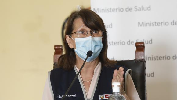 La titular del Ministerio de Salud (Minsa), Pilar Mazzetti, sostuvo que por ahora hay una saturación del servicio de salud y cuenta con poco personal médico para la atención de pacientes COVID-19. (Foto: Cesar Bueno/GEC)