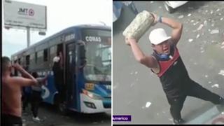 Los Olivos: Delincuentes atacan bus de transporte público para rescatar a ladrón 