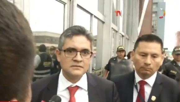 José Domingo Pérez, al finalizar la diligencia el sábado por la mañana, declaró a la prensa. (TVPerú)