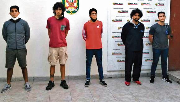 Los cinco jóvenes son acusados de violación.  (Foto: PNP)