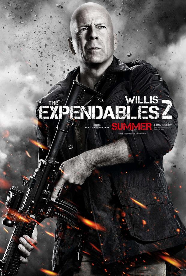 Promotional poster for the distribution of "The Expendables 2".  Here's Bruce Willis (Photo: Lionsgate)