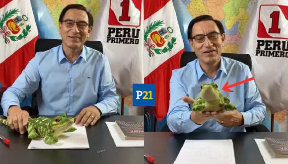 Martín Vizcarra presentó a un peluche de lagarto como su mascota. (Foto: @MartinVizcarraC)