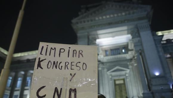 Marcha contra jueces y miembros del CNM se desarrolla en el Centro de Lima. (Luis Centurión/Perú21)