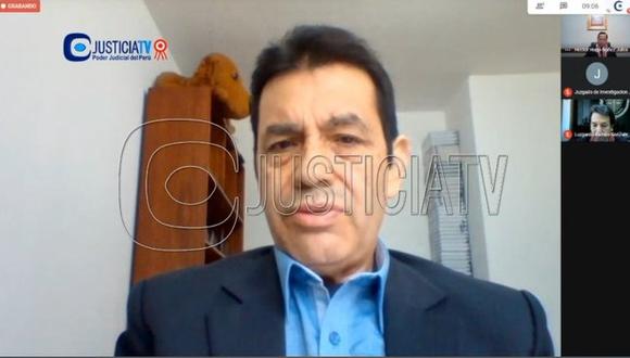 El suspendido fiscal supremo Tomás Gálvez intervino en audiencia virtual. (Captura de pantalla)
